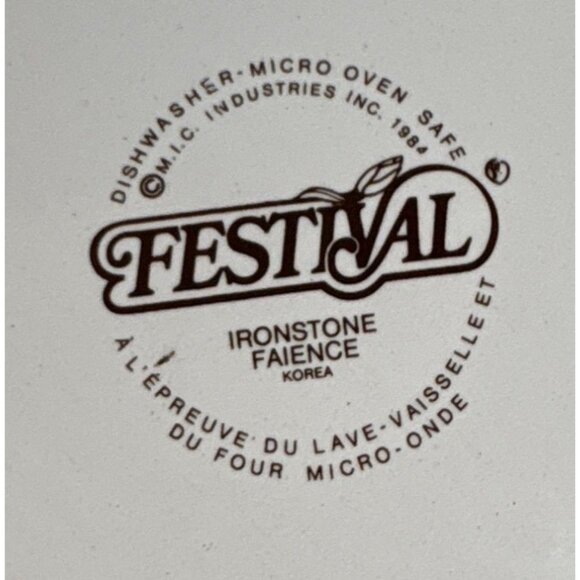 Lemon Meringue Pie Recipe Plate Vintage Festival Ironstone 10.5" - Picture 6 of 9